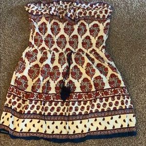 Strapless mini dress